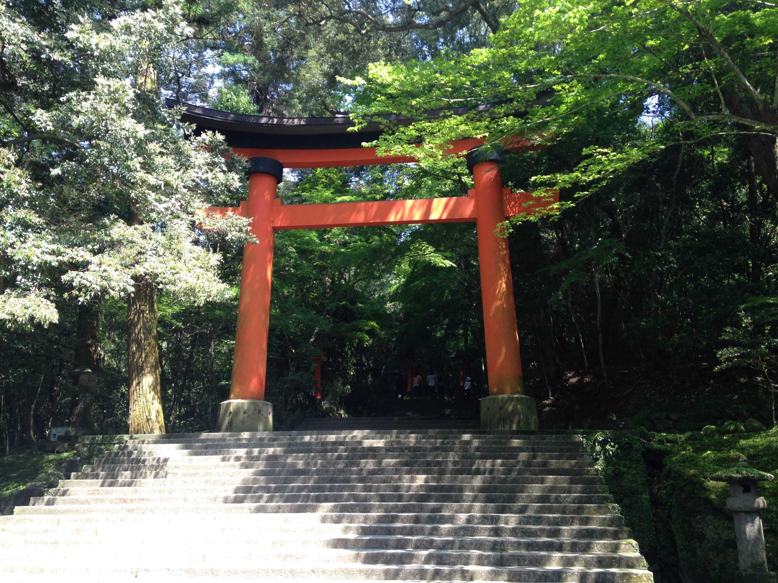 Torii gate on the approach to Usa Jingu's Upper Shrine