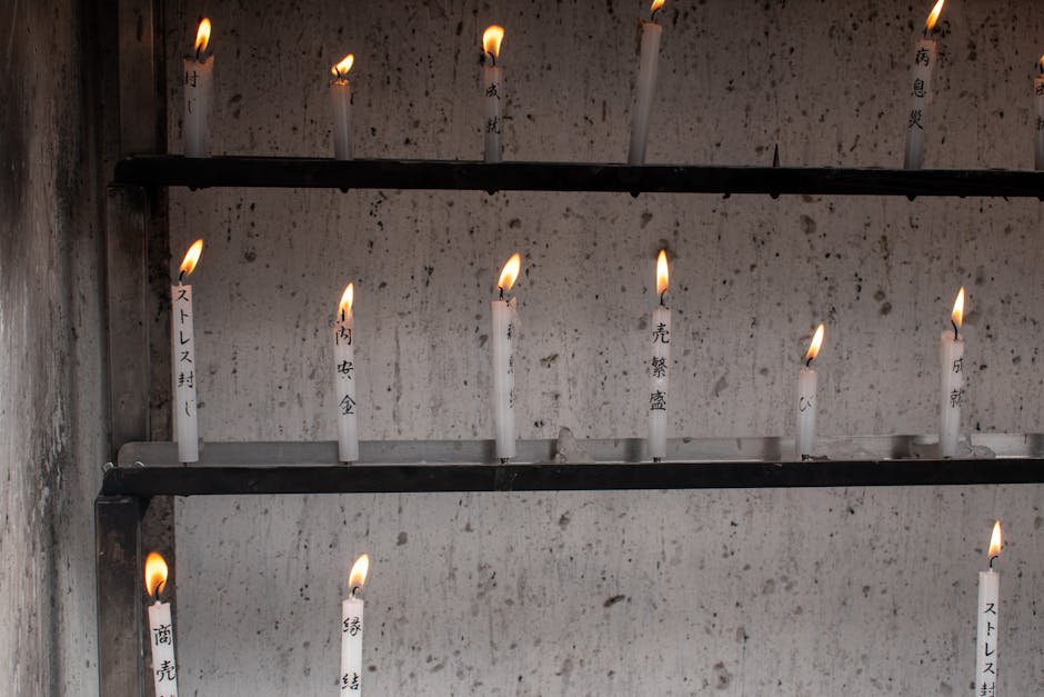 Prayer candles at a shrine
