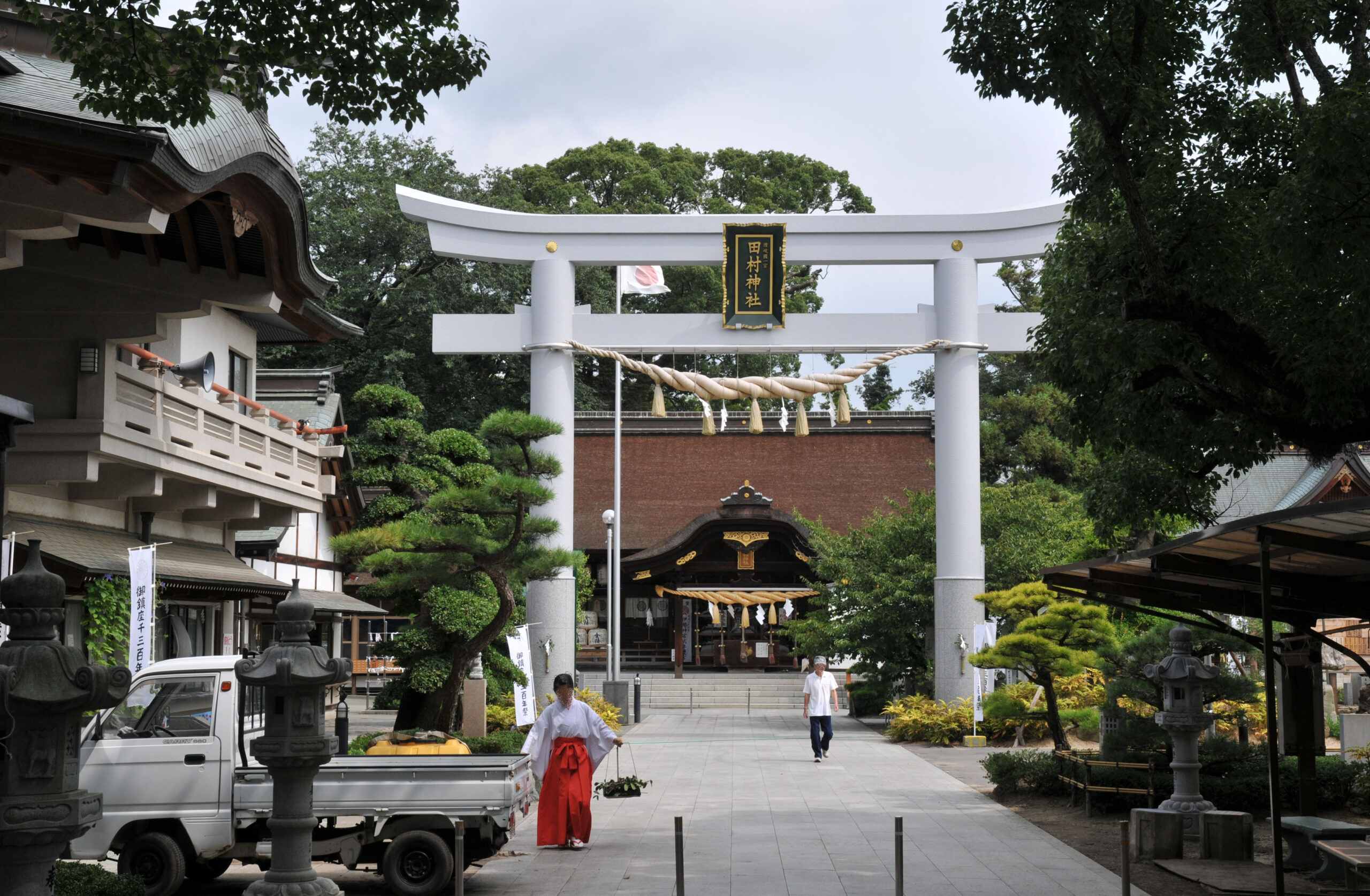 Tamura Shrine torii and worship hall