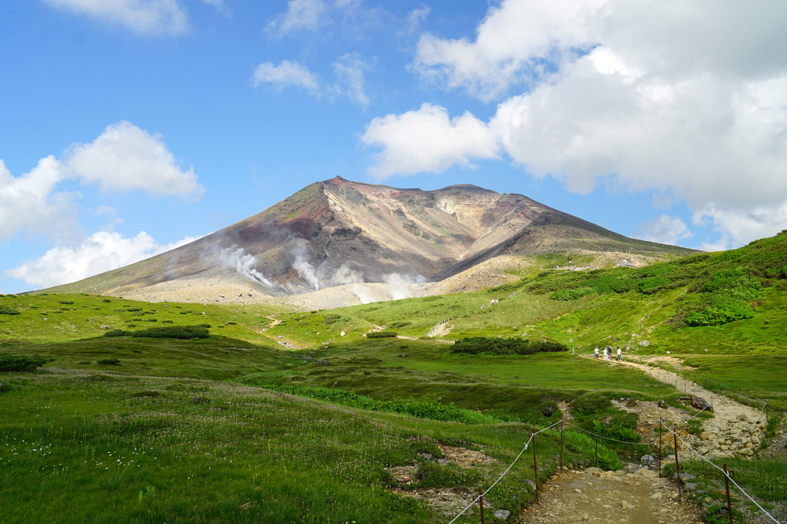 Mount Asahidake with active fumaroles