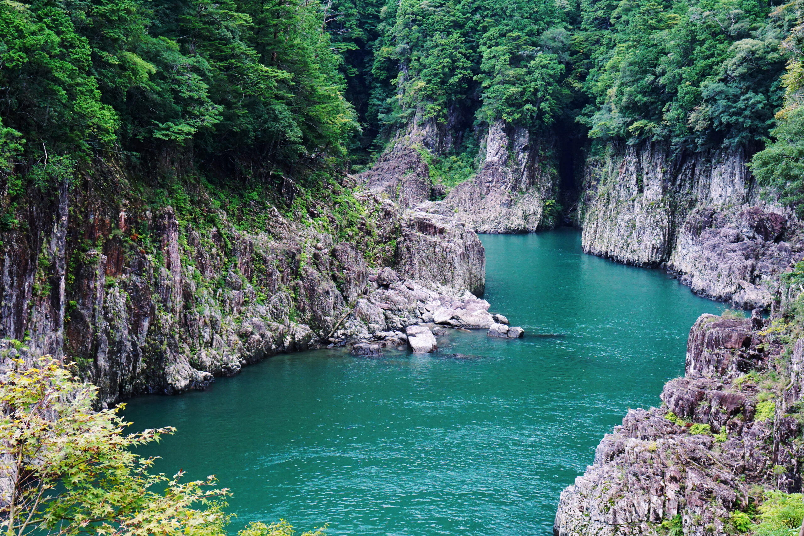 瀞八丁の蛇行する峡谷