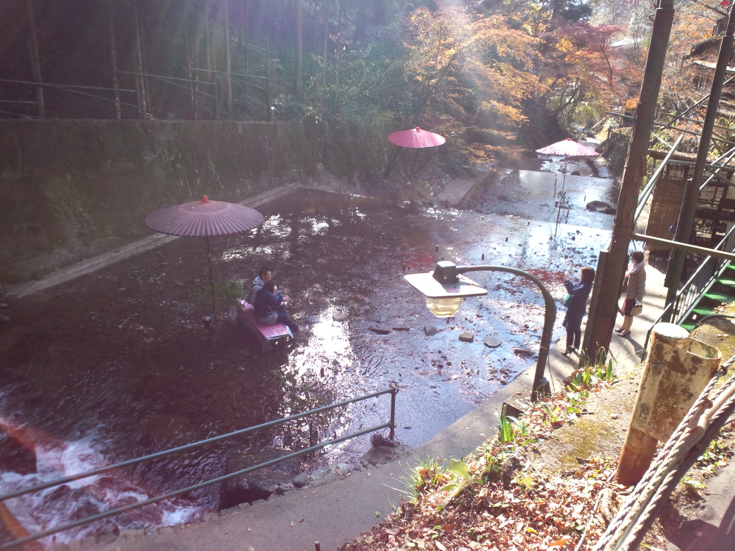 Kawadoko platforms over the Kibune River