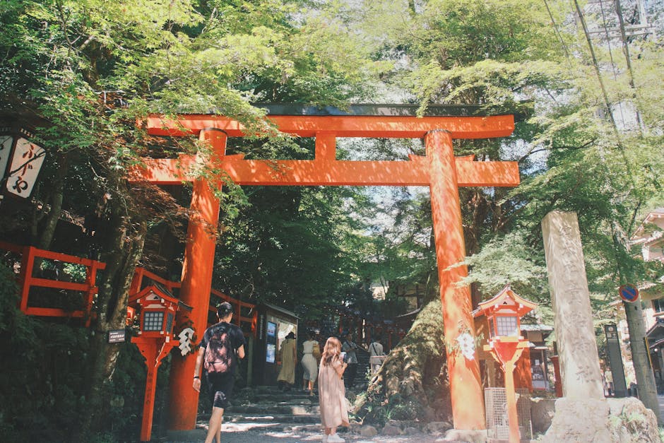 The torii gate at the entrance to Kifune Shrine